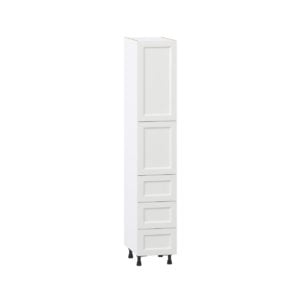 Magnolia Painted Bright White Recessed Assembled Pantry Cabinet 2 Doors with 3 Drawers and 2 Inner Drawers (15 in. W X 84.5 in. H X 24 in. D)