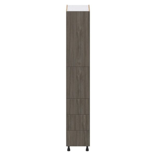 Cordyline Textured Slab Walnut Assembled Pantry Cabinet 2 Doors with 3 Drawers and 2 Inner Drawers (15 in. W X 89.5 in. H X 24 in. D)