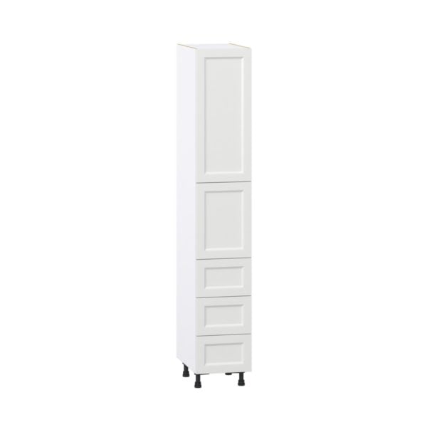 Magnolia Painted Bright White Recessed Assembled Pantry Cabinet 2 Doors with 3 Drawers and 2 Inner Drawers (15 in. W X 89.5 in. H X 24 in. D)