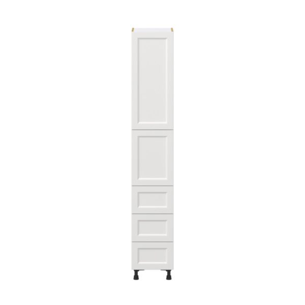 Magnolia Painted Bright White Recessed Assembled Pantry Cabinet 2 Doors with 3 Drawers and 2 Inner Drawers (15 in. W X 89.5 in. H X 24 in. D)