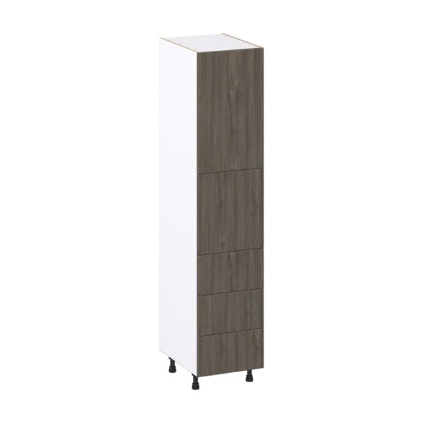 Cordyline Textured Slab Walnut Assembled Pantry Cabinet 2 Doors with 3 Drawers and 2 Inner Drawers (18 in. W X 84.5 in. H X 24 in. D)