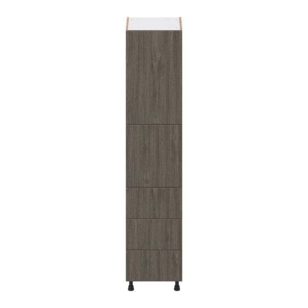 Cordyline Textured Slab Walnut Assembled Pantry Cabinet 2 Doors with 3 Drawers and 2 Inner Drawers (18 in. W X 84.5 in. H X 24 in. D)