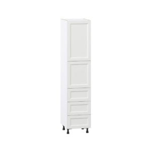 Magnolia Painted Bright White Recessed Assembled Pantry Cabinet 2 Doors with 3 Drawers and 2 Inner Drawers (18 in. W X 84.5 in. H X 24 in. D)