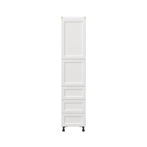 Magnolia Painted Bright White Recessed Assembled Pantry Cabinet 2 Doors with 3 Drawers and 2 Inner Drawers (18 in. W X 84.5 in. H X 24 in. D)