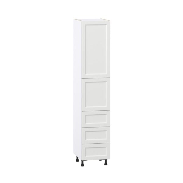 Magnolia Painted Bright White Recessed Assembled Pantry Cabinet 1 Doors with 3 Drawers and 2 Inner Drawers (18 in. W X 89.5 in. H X 24 in. D)