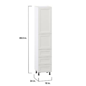 Wisteria Painted Light Gray Recessed Assembled Pantry Cabinet 1 Doors with 3 Drawers and 2 Inner Drawers (18 in. W X 89.5 in. H X 24 in. D)