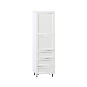 Magnolia Painted Bright White Recessed Assembled Pantry Cabinet 2 Doors with 3 Drawers and 2 Inner Drawers (24 in. W X 84.5 in. H X 24 in. D)