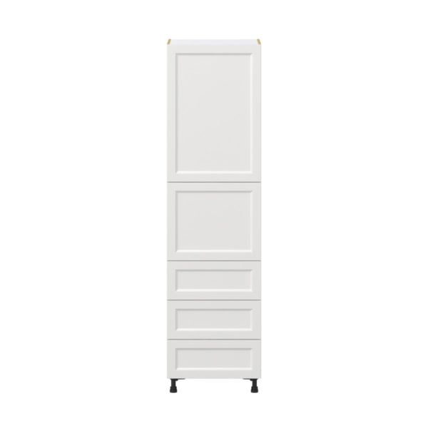 Magnolia Painted Bright White Recessed Assembled Pantry Cabinet 1 Doors with 3 Drawers and 2 Inner Drawers (24 in. W X 89.5 in. H X 24 in. D)