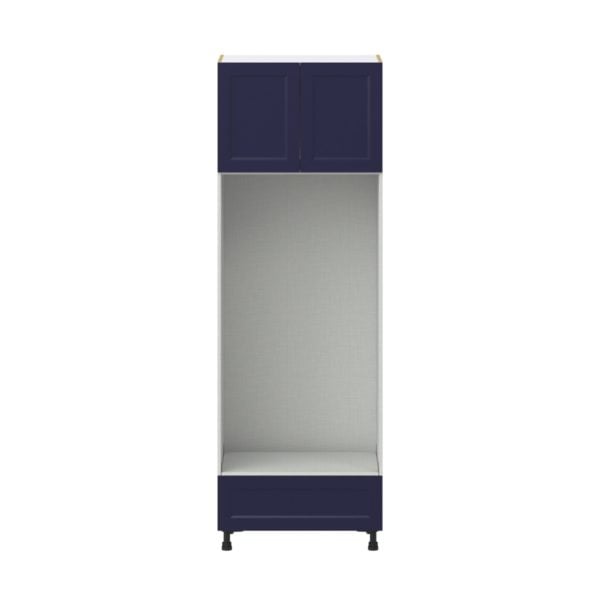 Camellia Painted Midnight Blue Recessed Assembled Pantry Micro/Oven Cabinet with Drawer (30 in. W X 89.5 in. H X 24 in. D)