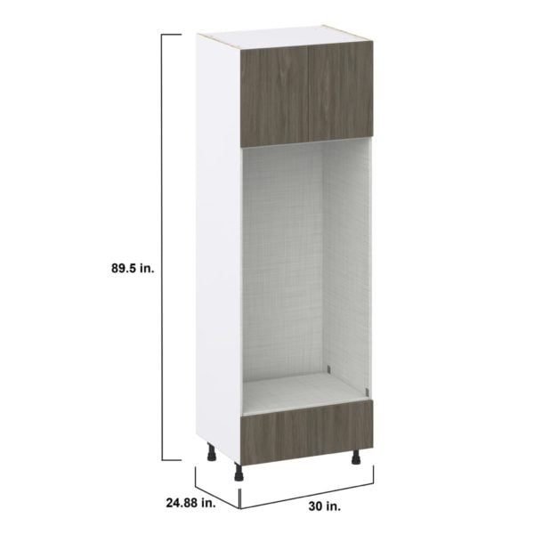 Cordyline Textured Slab Walnut Assembled Pantry Micro/Oven Cabinet with Drawer (30 in. W X 89.5 in. H X 24 in. D)