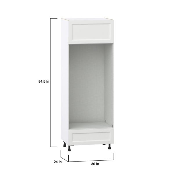 Magnolia Painted Bright White Recessed Assembled Pantry Double Oven  Cabinet (30 in. W x 84.5 in. H x 24 in. D)