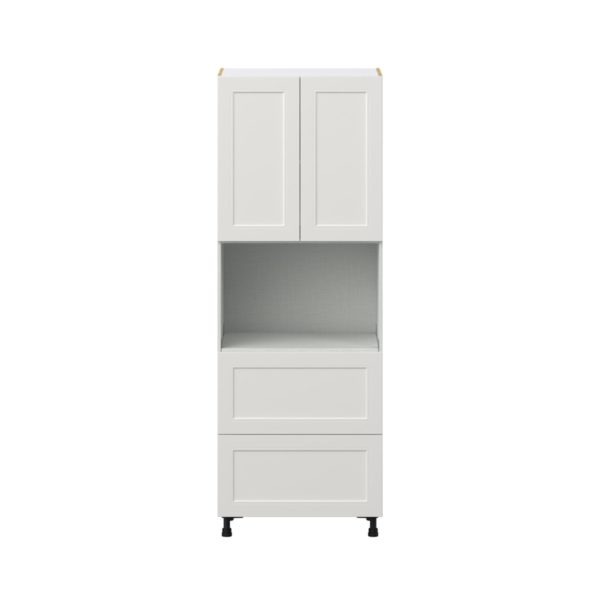 Wisteria Painted Light Gray Recessed Assembled Pantry Microwave Cabinet with 2 Drawer (30 in. W X 84.5 in. H X 24 in. D)