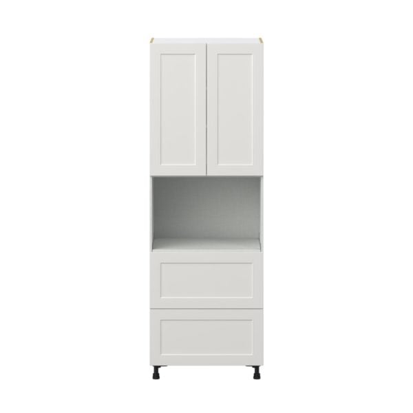 Wisteria Painted Light Gray Recessed Assembled Pantry Microwave  Cabinet with 2 Drawers (30 in. W x 89.5 in. H x 24 in. D)