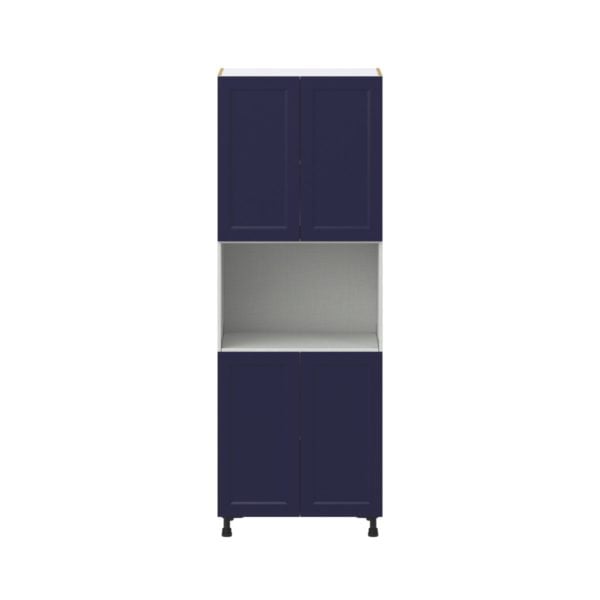 Camellia Painted Midnight Blue Recessed Assembled Pantry Micro/Oven  Cabinet (30 in. W x 84.5 in. H x 24 in. D)