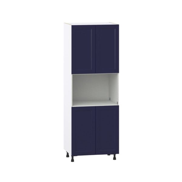 Camellia Painted Midnight Blue Recessed Assembled Pantry Micro/Oven  Cabinet (30 in. W x 84.5 in. H x 24 in. D)