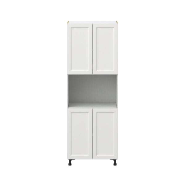 Magnolia Painted Bright White Recessed Assembled Pantry Micro/Oven  Cabinet (30 in. W x 84.5 in. H x 24 in. D)