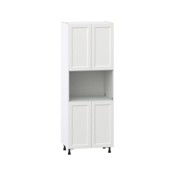 Magnolia Painted Bright White Recessed Assembled Pantry Micro/Oven  Cabinet (30 in. W x 84.5 in. H x 24 in. D)