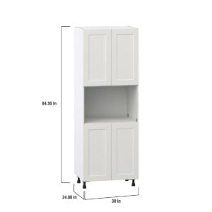 Wisteria Painted Light Gray Recessed Assembled Pantry Micro/Oven  Cabinet (30 in. W x 84.5 in. H x 24 in. D)