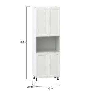 Magnolia Painted Bright White Recessed Assembled Pantry Micro/Oven  Cabinet (30 in. W x 89.5 in. H x 24 in. D)