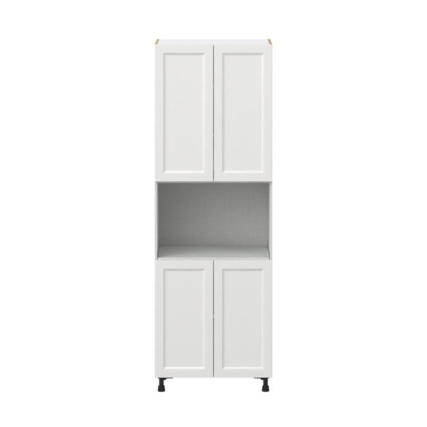 Magnolia Painted Bright White Recessed Assembled Pantry Micro/Oven  Cabinet (30 in. W x 89.5 in. H x 24 in. D)