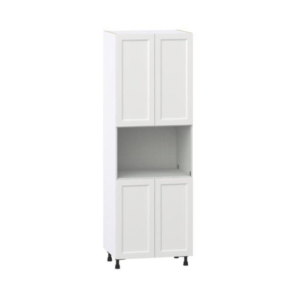 Magnolia Painted Bright White Recessed Assembled Pantry Micro/Oven  Cabinet (30 in. W x 89.5 in. H x 24 in. D)