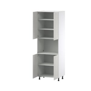 Wisteria Painted Light Gray Recessed Assembled Pantry Micro/Oven  Cabinet (30 in. W x 89.5 in. H x 24 in. D)