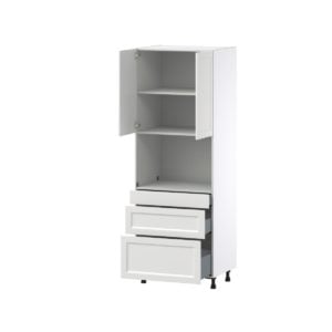 Magnolia Painted Bright White Recessed Assembled Pantry Micro/Oven  Cabinet with 3 Drawers (30 in. W x 84.5 in. H x 24 in. D)