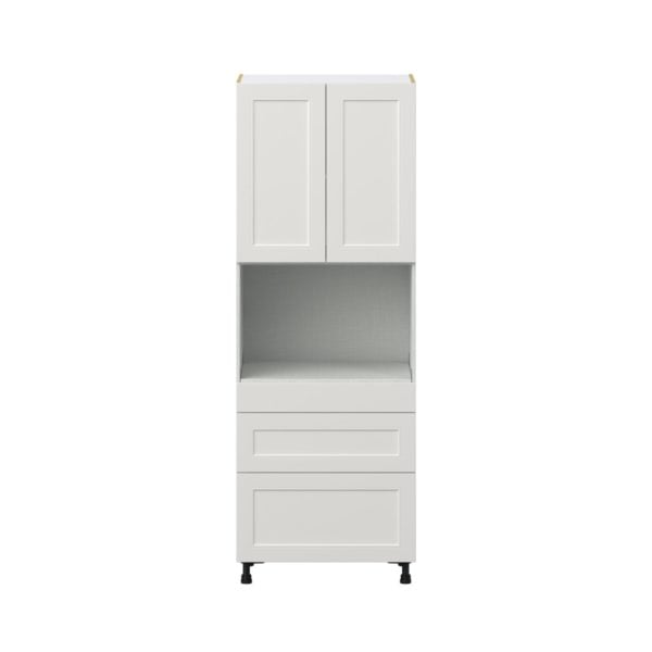 Wisteria Painted Light Gray Recessed Assembled Pantry Micro/Oven  Cabinet with 3 Drawers (30 in. W x 84.5 in. H x 24 in. D)