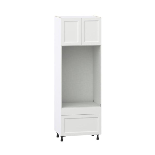 Magnolia Painted Bright White Recessed Assembled Pantry Microwave/Oven Cabinet with 2 Drawers (30 in. W X 89.5 in. H X 24 in. D)