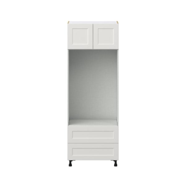 Wisteria Painted Light Gray Recessed Assembled Pantry Micro/Oven Combo  Cabinet with 2 Drawers  (30 in. W x 84.5 in. H x 24 in. D)