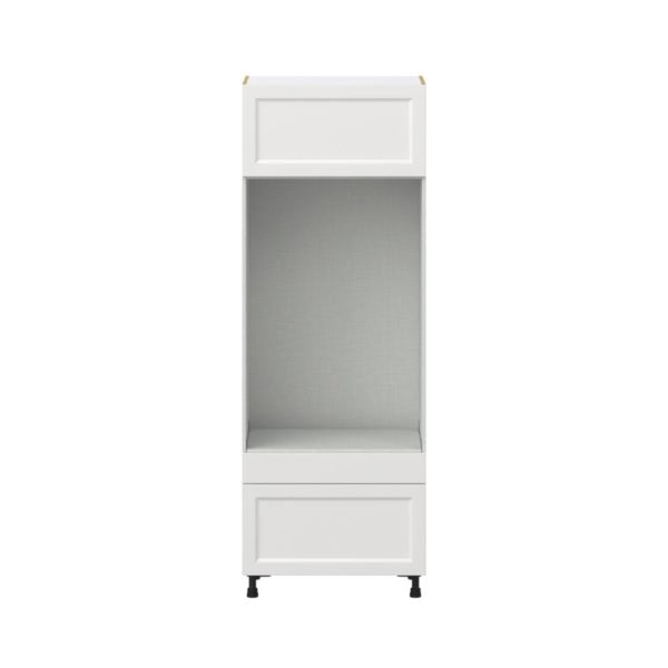 Magnolia Painted Bright White Recessed Assembled Pantry Micro/Oven Cabinet with 2 Drawers and Lift Up Door (30 in. W X 84.5 in. H X 24 in. D)