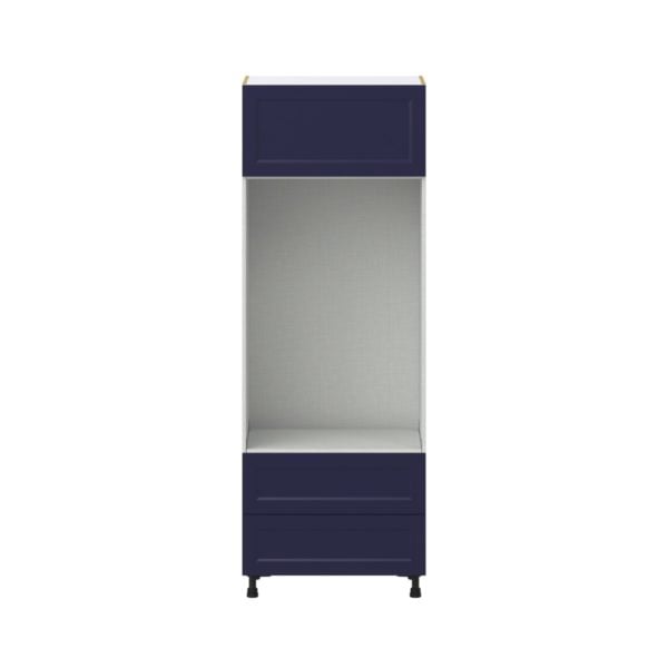 Camellia Painted Midnight Blue Recessed Assembled Pantry Micro/Oven  Cabinet with 2 Drawers (30 in. W x 84.5 in. H x 24 in. D)