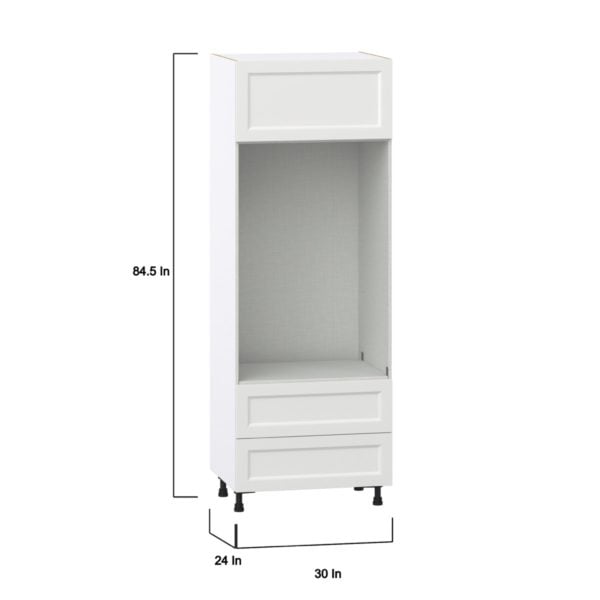 Magnolia Painted Bright White Recessed Assembled Pantry Micro/Oven  Cabinet with 2 Drawers (30 in. W x 84.5 in. H x 24 in. D)