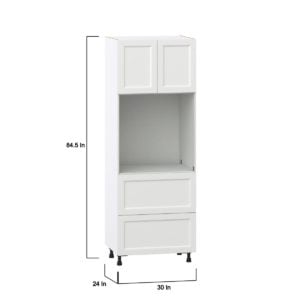 Magnolia Painted Bright White Recessed Assembled Single Oven  Cabinet with 2 Drawers (30 in. W x 84.5 in. H x 24 in. D)