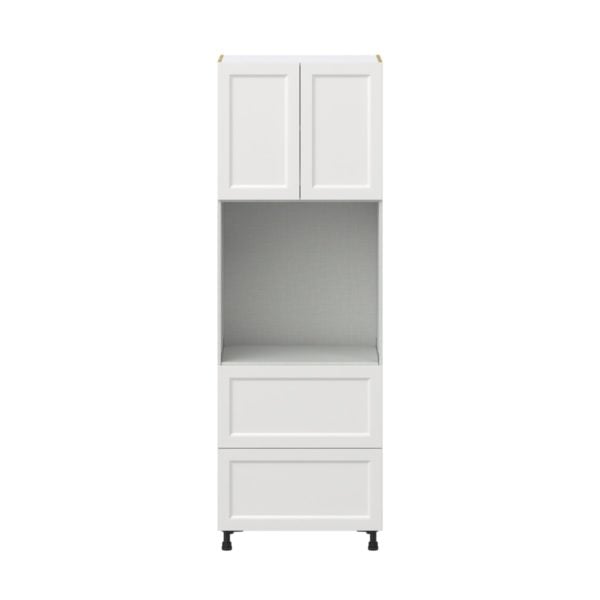 Magnolia Painted Bright White Recessed Assembled Pantry Single Oven Cabinet with 2 Drawer (30 in. W X 89.5 in. H X 24 in. D)