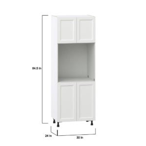 Magnolia Painted Bright White Recessed Assembled Single Oven  Cabinet (30 in. W x 84.5 in. H x 24 in. D)