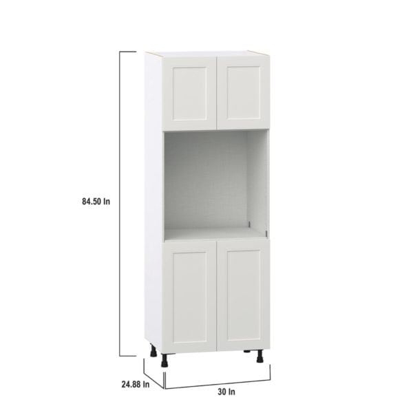 Wisteria Painted Light Gray Recessed Assembled Single Oven  Cabinet (30 in. W x 84.5 in. H x 24 in. D)