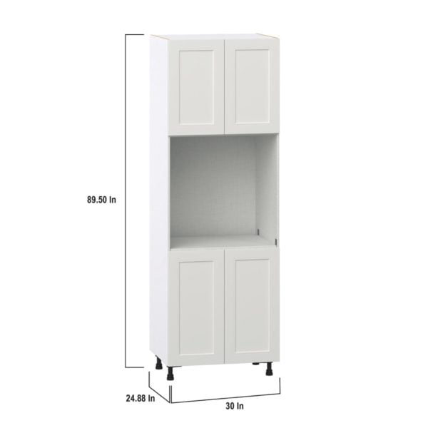 Wisteria Painted Light Gray Recessed Assembled Single Oven  Cabinet (30 in. W x 89.5 in. H x 24 in. D)