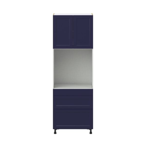 Camellia Painted Midnight Blue Recessed Assembled Single Oven  Cabinet with Drawers (30 in. W x 89.5 in. H x 24 in. D)