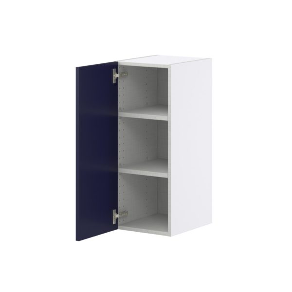 Camellia Painted Midnight Blue Recessed Assembled Wall  Cabinet With Full High Door (12 in. W x 30 in. H x 14 in. D)