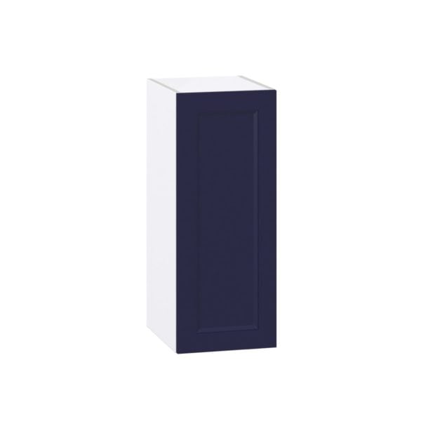 Camellia Painted Midnight Blue Recessed Assembled Wall  Cabinet With Full High Door (12 in. W x 30 in. H x 14 in. D)