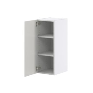 Wisteria Painted Light Gray Recessed Assembled Wall  Cabinet With Full High Door (12 in. W x 30 in. H x 14 in. D)