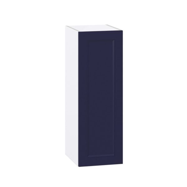 Camellia Painted Midnight Blue Recessed Assembled Wall  Cabinet with Full High Door (12 in. W x 35 in. H x 14 in. D)