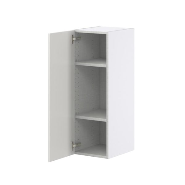 Wisteria Painted Light Gray Recessed Assembled Wall  Cabinet with Full High Door (12 in. W x 35 in. H x 14 in. D)