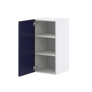 Camellia Painted Midnight Blue Recessed Assembled Wall  Cabinet with Full High Door (15 in. W x 30 in. H x 14 in. D)