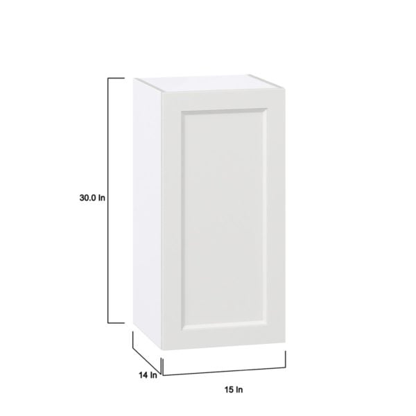 Magnolia Painted Bright White Recessed Assembled Wall  Cabinet with Full High Door (15 in. W x 30 in. H x 14 in. D)