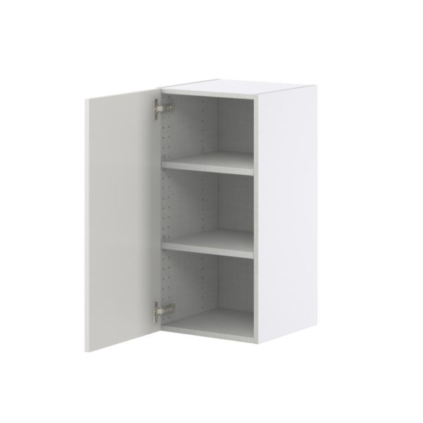 Wisteria Painted Light Gray Recessed Assembled Wall  Cabinet with Full High Door (15 in. W x 30 in. H x 14 in. D)