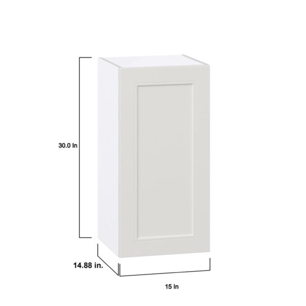 Wisteria Painted Light Gray Recessed Assembled Wall  Cabinet with Full High Door (15 in. W x 30 in. H x 14 in. D)