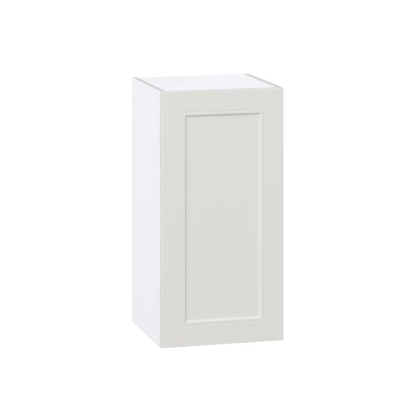 Wisteria Painted Light Gray Recessed Assembled Wall  Cabinet with Full High Door (15 in. W x 30 in. H x 14 in. D)