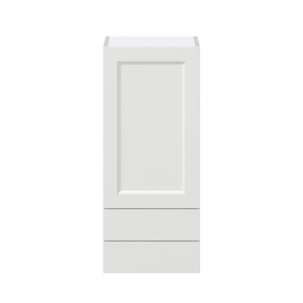 Magnolia Painted Bright White Recessed Assembled Wall  Cabinet with a Door and Two 5 in. Drawers (15 in. W x 35 in. H x 14 in. D)